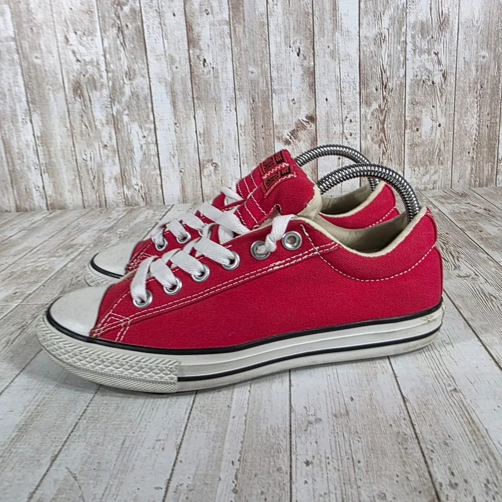 Converse All Star Junior Red Low Top‎ Canvas Sneakers Shoes Size 5 Youth - Picture 3 of 8